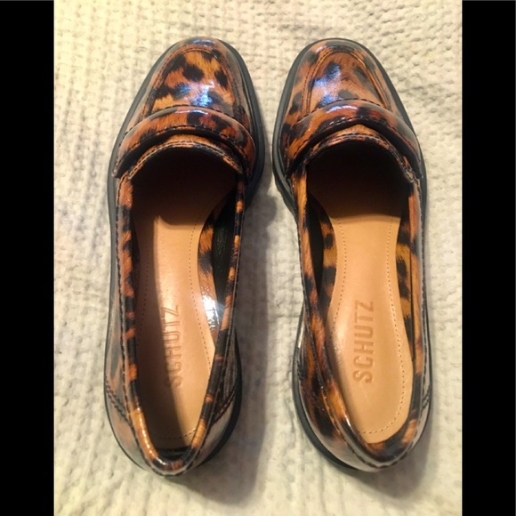 SCHUTZ Patent Animal Print Loafers-NEW, NEVER WORN!! Excellent and Firm Price! - Picture 2 of 3
